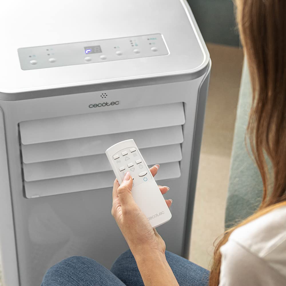Cecotec Aire Acondicionado Portátil ForceClima 9100 con Mando a Distancia, 9000 BTU, Bajo Consumo, Pantalla LED, 4 Modos, 2 Velocidades, Cobertura 20-25 m²