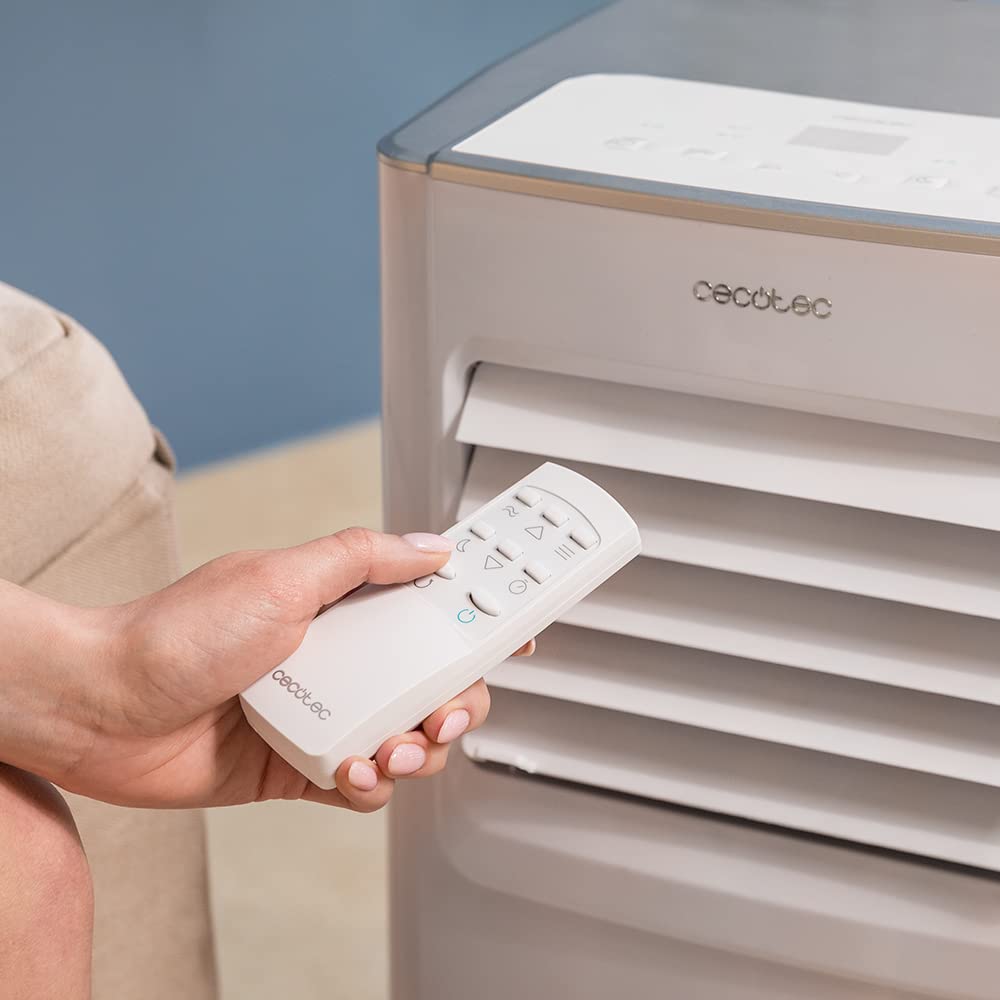 Cecotec Aire Acondicionado Portátil ForceClima 7100 con Mando a Distancia, 7000 BTU, Bajo Consumo, Pantalla LED, 4 Modos, 2 Velocidades, Cobertura 15-20 m²