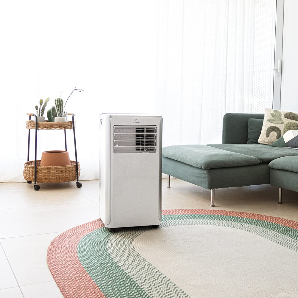 Cecotec Aire Acondicionado Portátil ForceClima 9100 con Mando a Distancia, 9000 BTU, Bajo Consumo, Pantalla LED, 4 Modos, 2 Velocidades, Cobertura 20-25 m²
