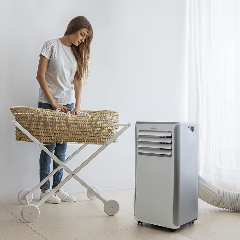 Cecotec Aire Acondicionado Portátil ForceClima 9100 con Mando a Distancia, 9000 BTU, Bajo Consumo, Pantalla LED, 4 Modos, 2 Velocidades, Cobertura 20-25 m²