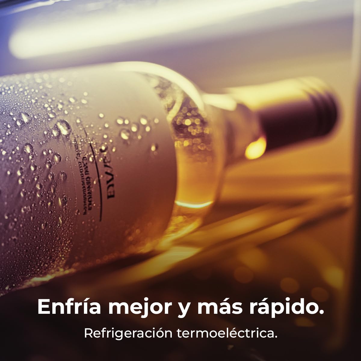 Cecotec Vinoteca Bolero GrandSommelier 1550 CoolCrystal, 15 Botellas, Termoeléctrica, Silenciosa 35 dB, Temperatura 5-18ºC, Panel Táctil, LED Eco-Friendly