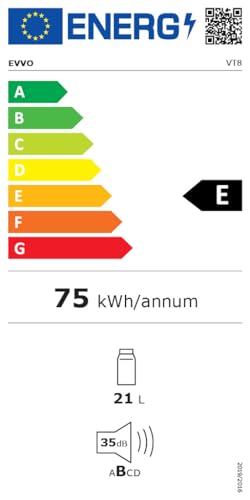 EVVO Vinoteca 8 Botellas VT8, Botellero Vertical, Termoeléctrica, Temperatura 8-18ºC, Pantalla Táctil, Display Interior, Silenciosa 35 dB