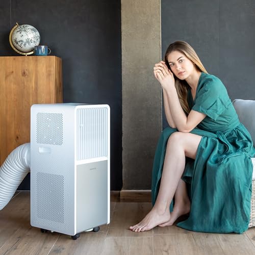Cecotec Aire Acondicionado Portátil con Mando y Bomba de Calor ForceClima 9450 Style Heating, 9000 BTU, Pantalla LED, 5 Modos, 2 Velocidades, Deshumidificador, Temporizador, 16 m², Blanco