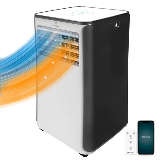 Cecotec Aire Acondicionado Portátil ForceClima 9500 Heating Connected, 9000 BTU, Bomba de Calor, Wifi, Mando a Distancia, Pantalla LED, 5 Modos, para 20-25 m²