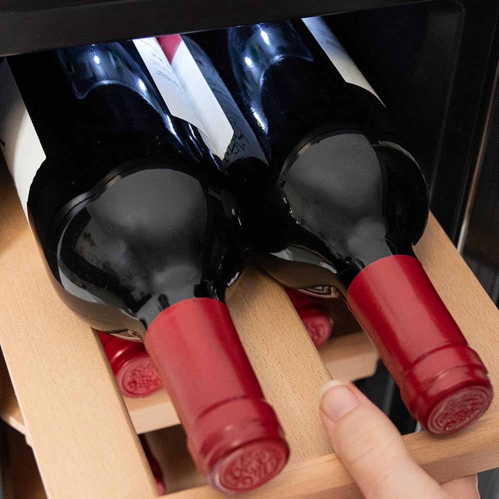 Cecotec Vinoteca 8 Botellas Bolero GrandSommelier 830 CoolWood, Termoeléctrica, Silenciosa, Temperatura 8-18ºC, Panel Táctil, Display, Eco-Friendly