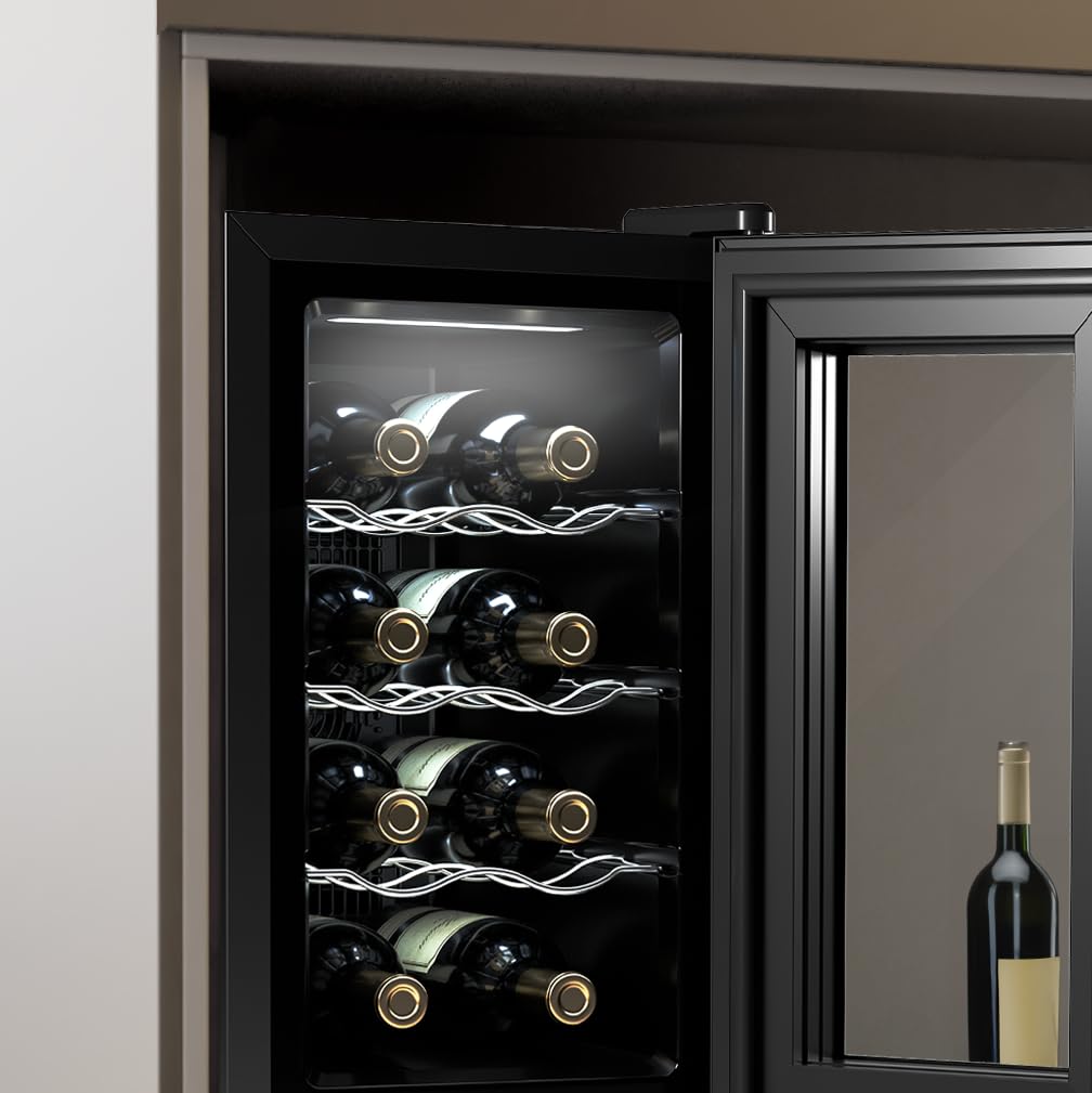 Cecotec Vinoteca 8 Botellas Bolero GrandSommelier 830 CoolCrystal, Termoeléctrica, Temperatura 8-18ºC, Panel Táctil, Display LED, Gas No Nocivo