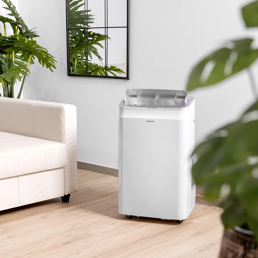 **Cecotec Aire Acondicionado Portátil ForceClima 12600 Heating, 12000 BTU, con Mando a Distancia y Bomba de Calor, Pantalla LED, 5 Modos, Función Deshumidificación, Cobertura 26-28 m²**