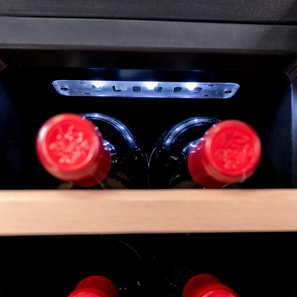 Cecotec Vinoteca 8 Botellas Bolero GrandSommelier 830 CoolWood, Termoeléctrica, Silenciosa, Temperatura 8-18ºC, Panel Táctil, Display, Eco-Friendly