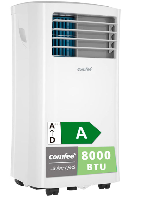 **COMFEE Aire Acondicionado Portátil 3 en 1, 8000 BTU / 2000 Frigorías, Climatizador sin Unidad Exterior, Enfriador Silencioso de Bajo Consumo con Kit de Ventana, Funciones de Refrigeración, Ventilación y Deshumidificación**