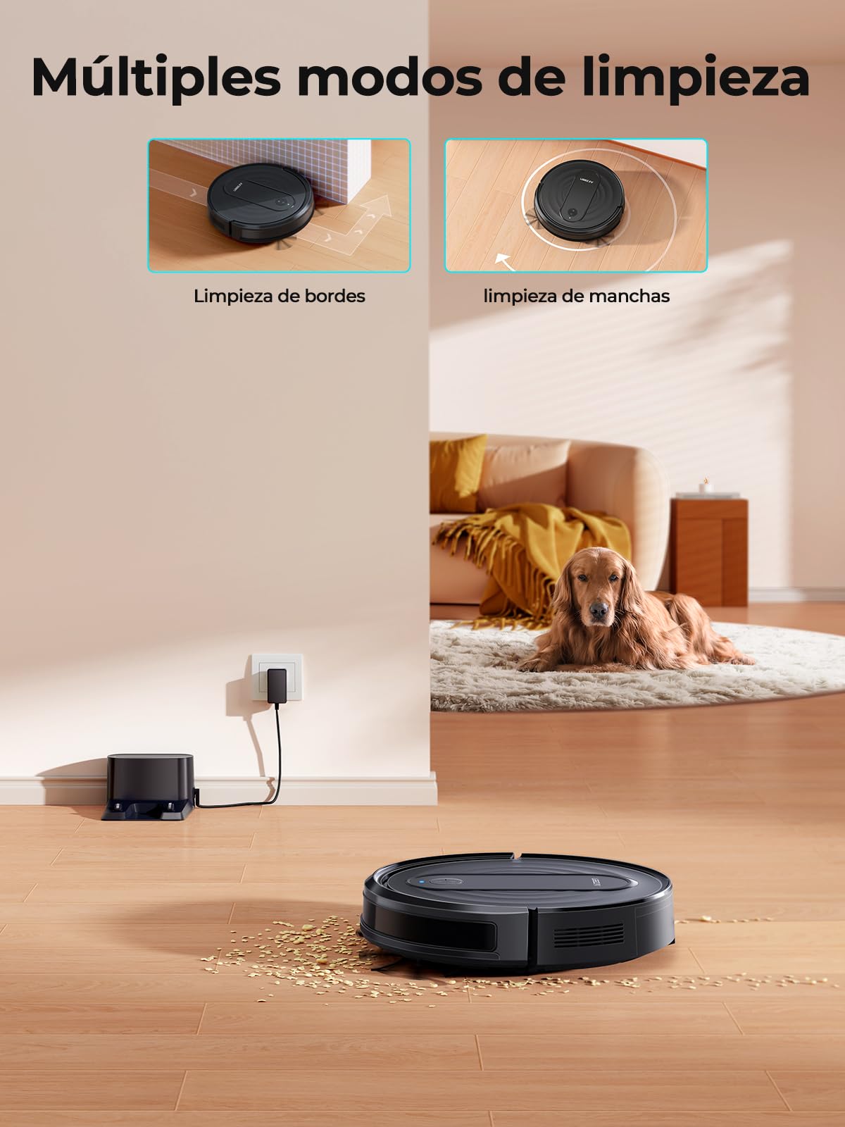 Airzeen Robot Aspirador y Fregasuelos R7, 3000 Pa, 3 en 1 Barrer, Aspirar y Fregar, Auto Carpet Boost, Control por App, Alexa y Mando, Ideal para Mascotas y Suelos Duros
