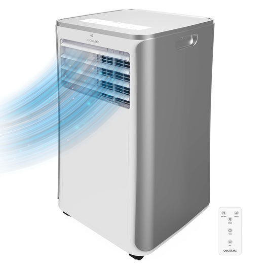 Cecotec Aire Acondicionado Portátil ForceClima 9100 con Mando a Distancia, 9000 BTU, Bajo Consumo, Pantalla LED, 4 Modos, 2 Velocidades, Cobertura 20-25 m²