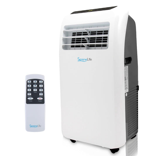 **SereneLife Aire Acondicionado Portátil 12.000 BTU – Climatizador Móvil Silencioso con Función de Deshumidificador y Ventilador, Kit de Ventana, Mando a Distancia, Ideal para Casa y Oficina**