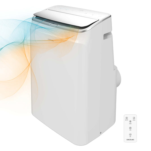 **Cecotec Aire Acondicionado Portátil ForceClima 12600 Heating, 12000 BTU, con Mando a Distancia y Bomba de Calor, Pantalla LED, 5 Modos, Función Deshumidificación, Cobertura 26-28 m²**