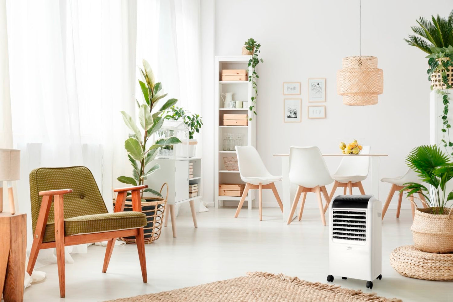 Beko EFE6030W Climatizador Evaporativo, 3 Velocidades, Depósito de Agua, Función de Enfriamiento, Color Blanco
