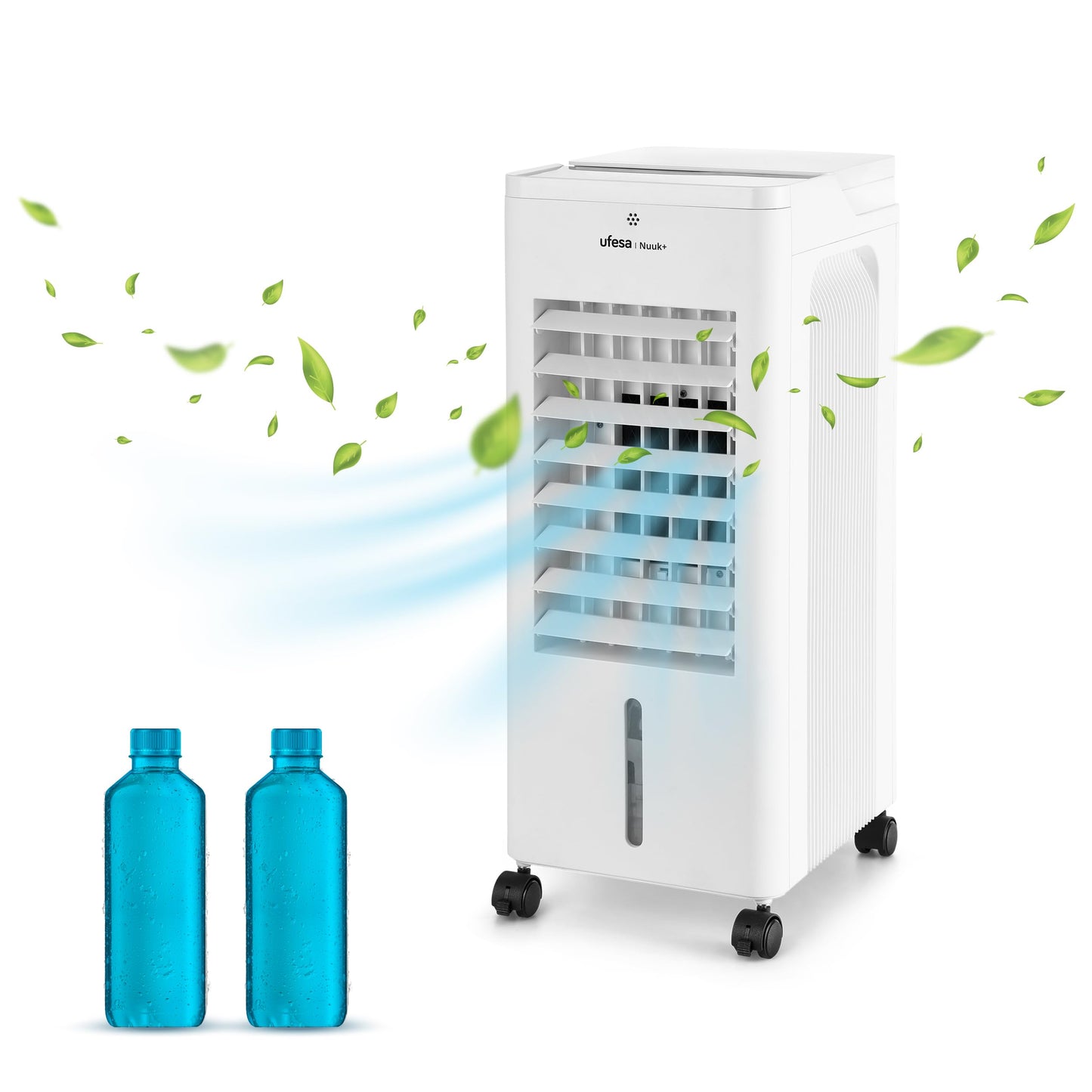 Ufesa Nuuk+ Climatizador Evaporativo 65W, Función Fría, Ionizador, 3 Velocidades y Modos, Depósito 6 L, Temporizador 12 h, Filtro Lavable, Mando a Distancia