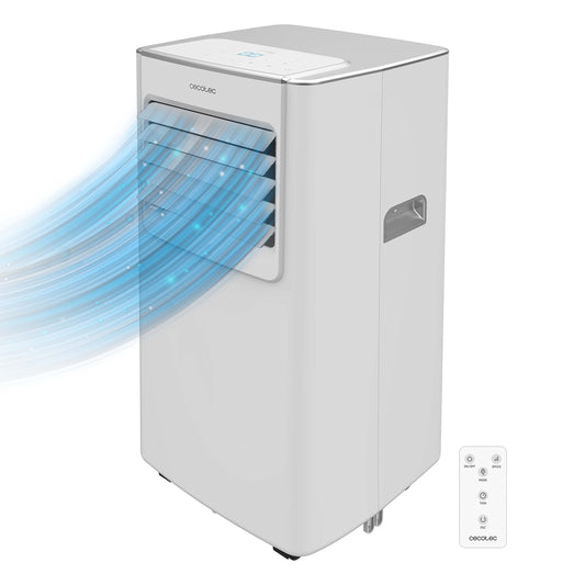 Cecotec Aire Acondicionado Portátil ForceClima 7100 con Mando a Distancia, 7000 BTU, Bajo Consumo, Pantalla LED, 4 Modos, 2 Velocidades, Cobertura 15-20 m²