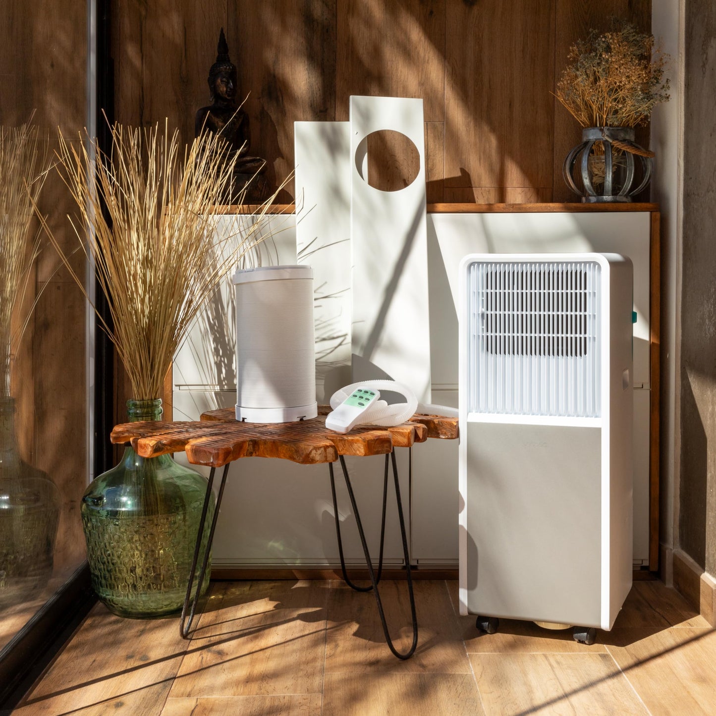 Cecotec Aire Acondicionado Portátil con Mando y Bomba de Calor ForceClima 9450 Style Heating, 9000 BTU, Pantalla LED, 5 Modos, 2 Velocidades, Deshumidificador, Temporizador, 16 m², Blanco